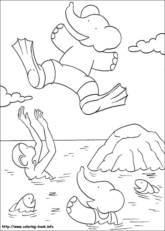 Babar coloring picture