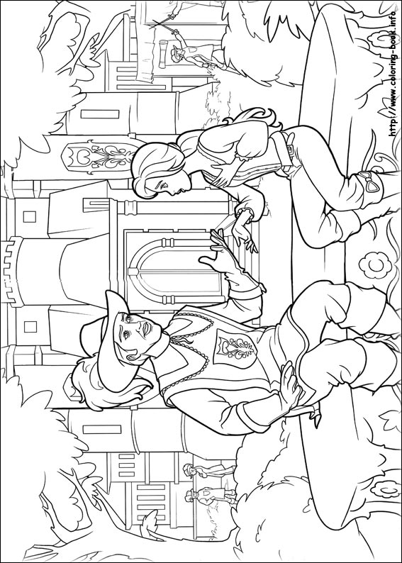 Barbie and the three Musketeers coloring picture