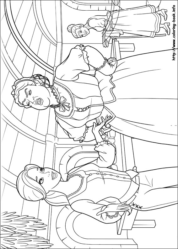 Barbie and the three Musketeers coloring picture