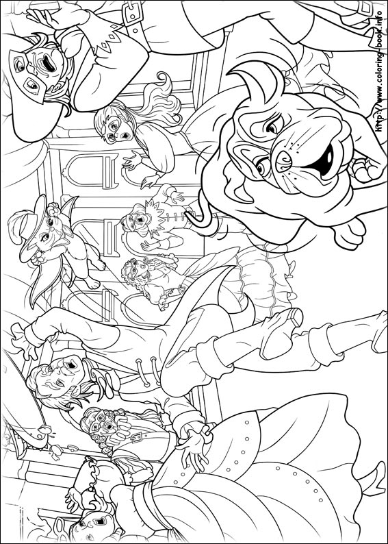 Barbie and the three Musketeers coloring picture