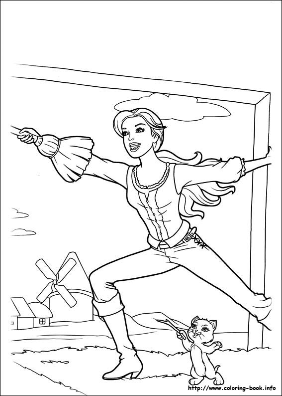 Barbie and the three Musketeers coloring picture