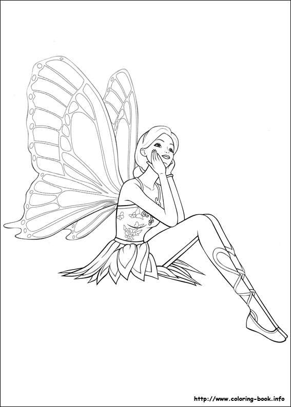 Barbie Mariposa coloring picture