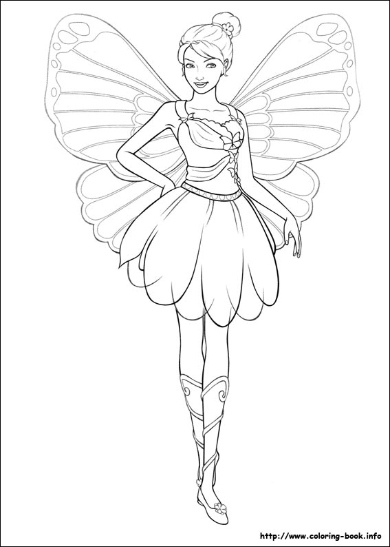 Barbie Mariposa coloring picture