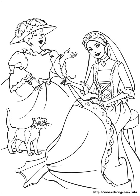 Barbie as the Princess and the Pauper coloring picture