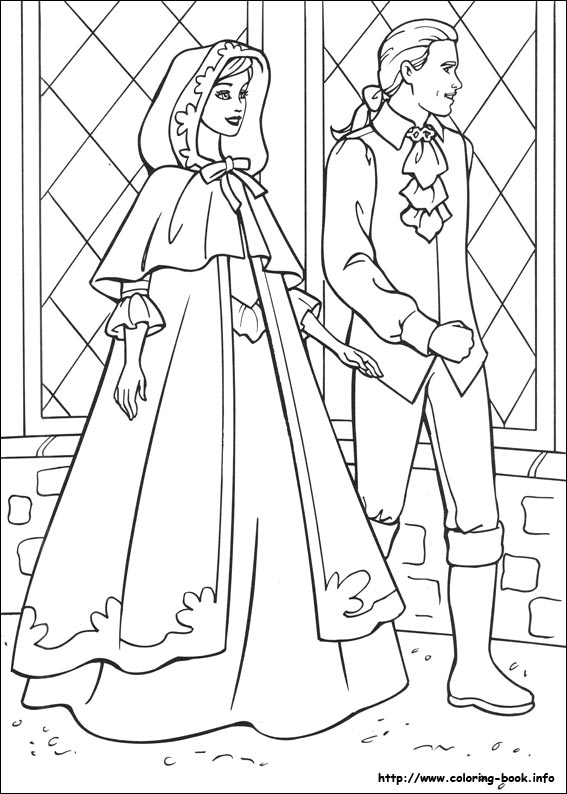 Barbie as the Princess and the Pauper coloring picture