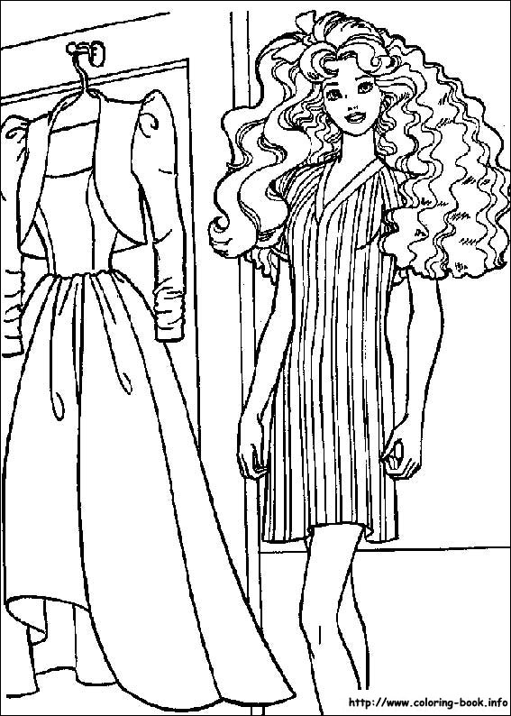 barbie coloring pages fashion dress