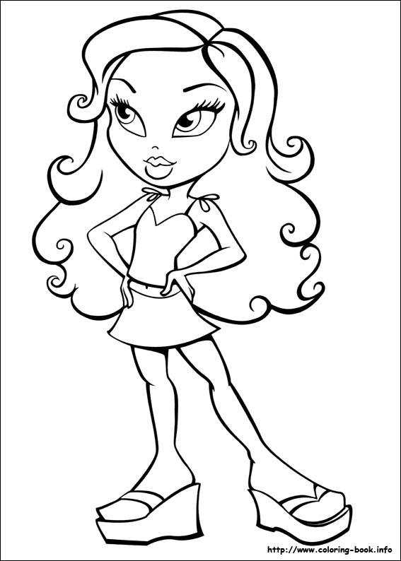 Bratz color page - Coloring pages for kids - Cartoon characters