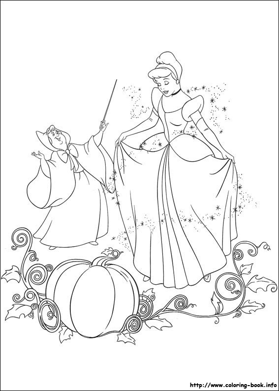 Cinderella coloring picture