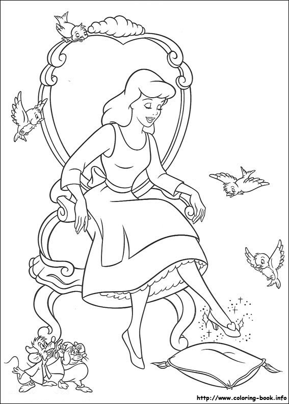 Cinderella coloring picture