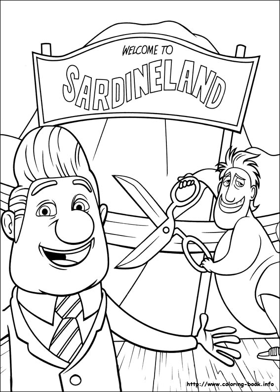 Cloudy with a chance of meatballs coloring picture