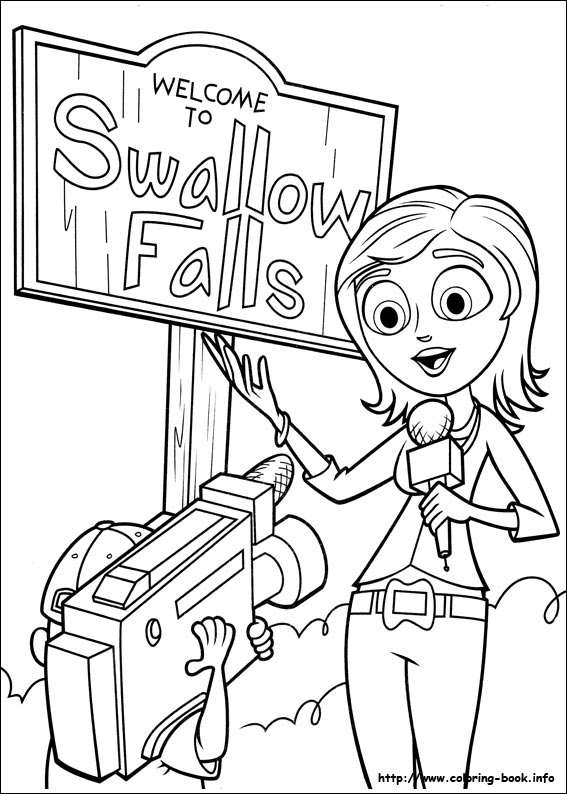 Cloudy with a chance of meatballs coloring picture