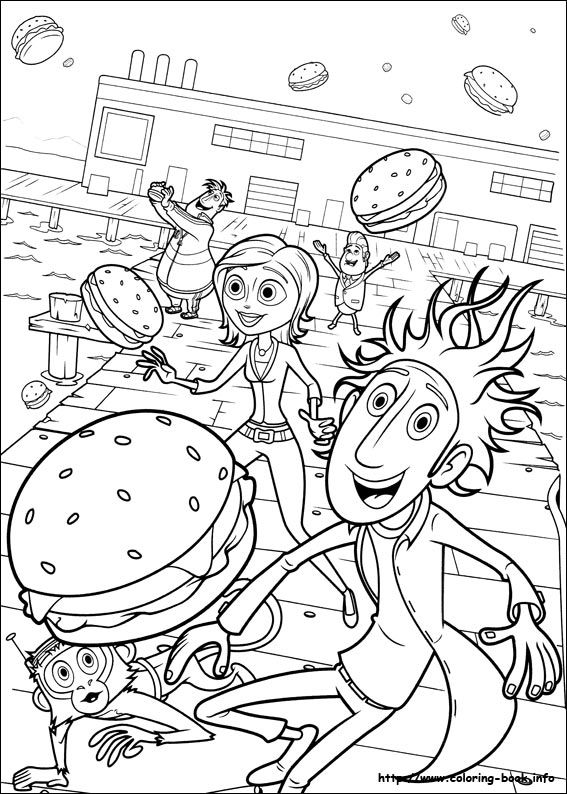 Cloudy with a chance of meatballs coloring picture