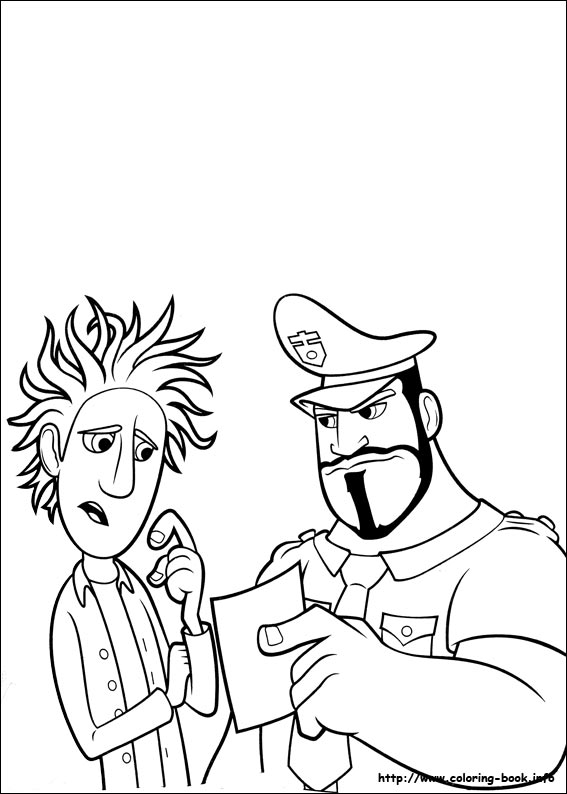 Cloudy with a chance of meatballs coloring picture