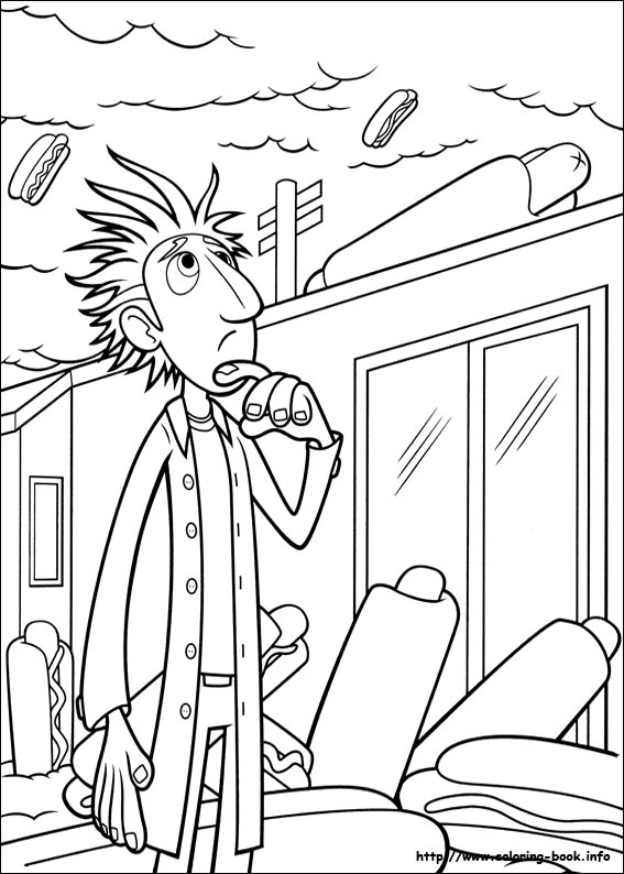 Cloudy with a chance of meatballs coloring picture