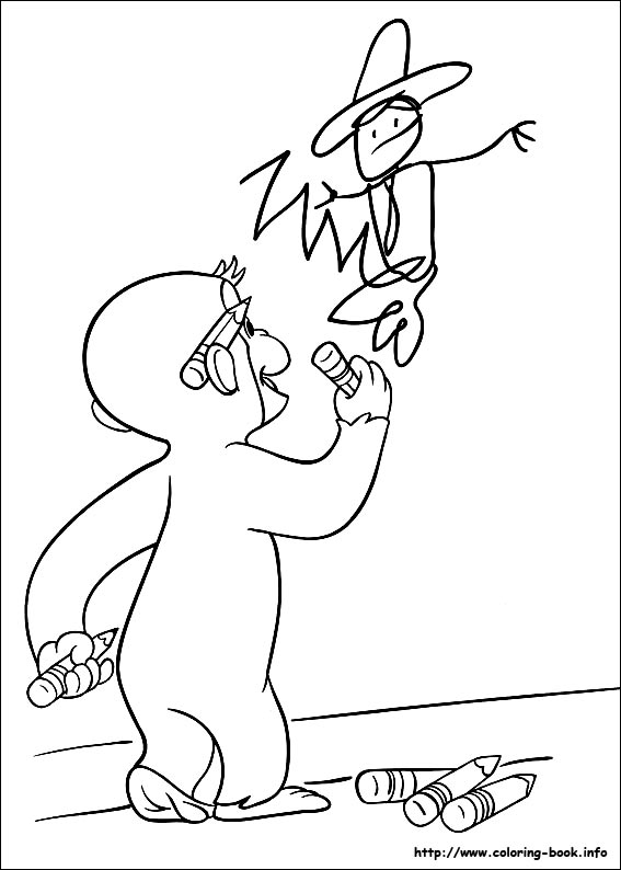 Curious George coloring picture