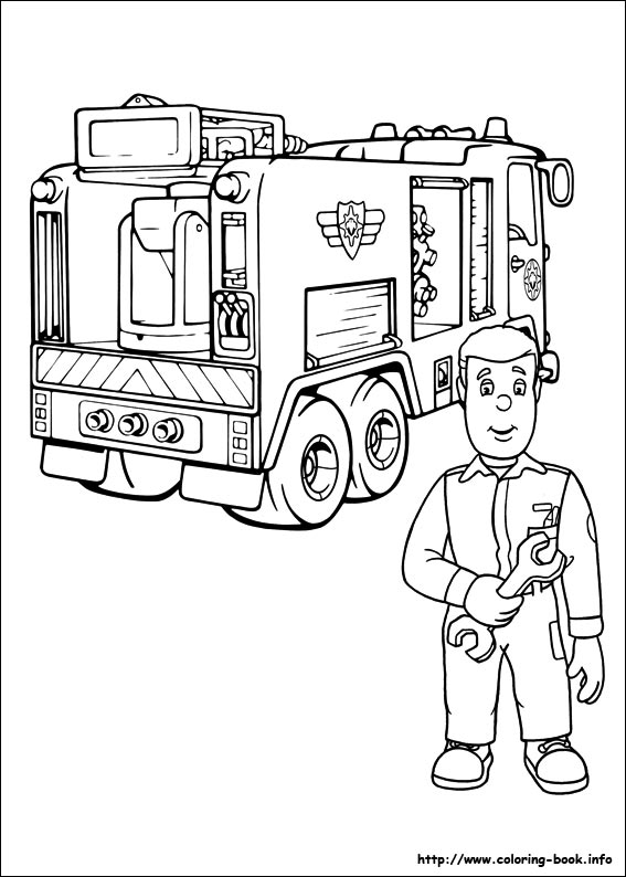 Fireman Sam coloring picture