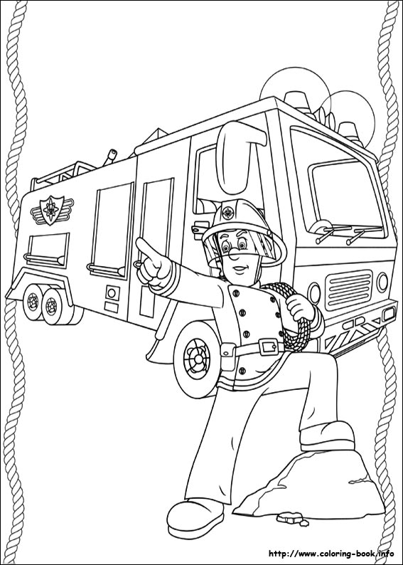 Fireman Sam coloring picture