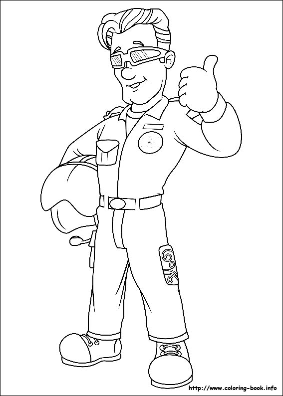 Fireman Sam coloring picture