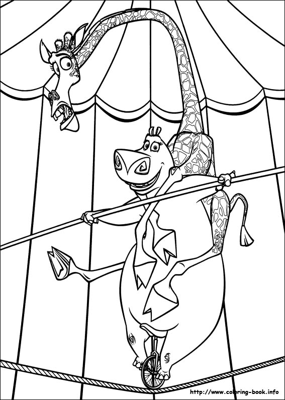 Madagascar 3 coloring picture