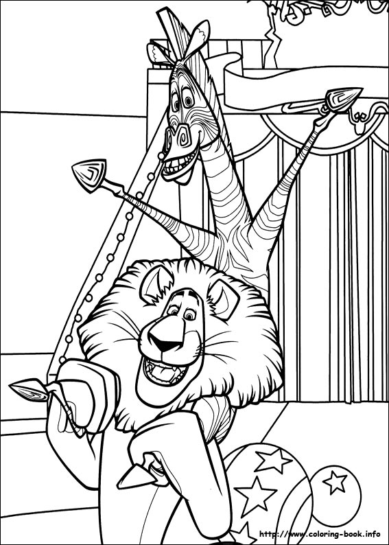 Madagascar 3 coloring picture