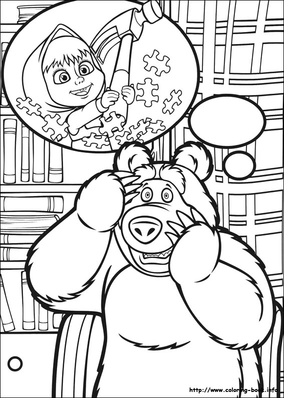 Masha and the Bear coloring picture