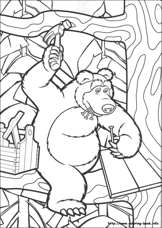 Masha and the Bear coloring picture