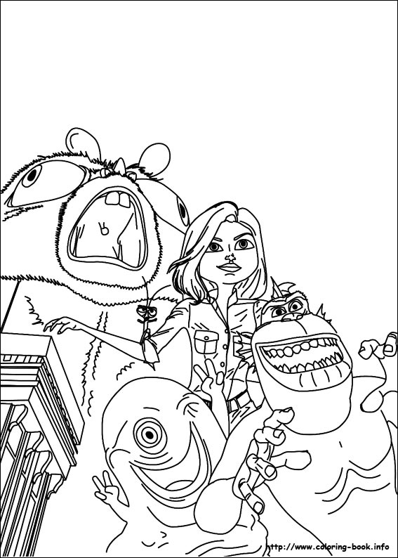 Monsters vs Aliens coloring picture