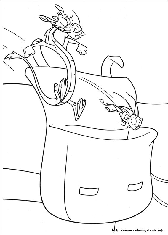 Mulan coloring picture