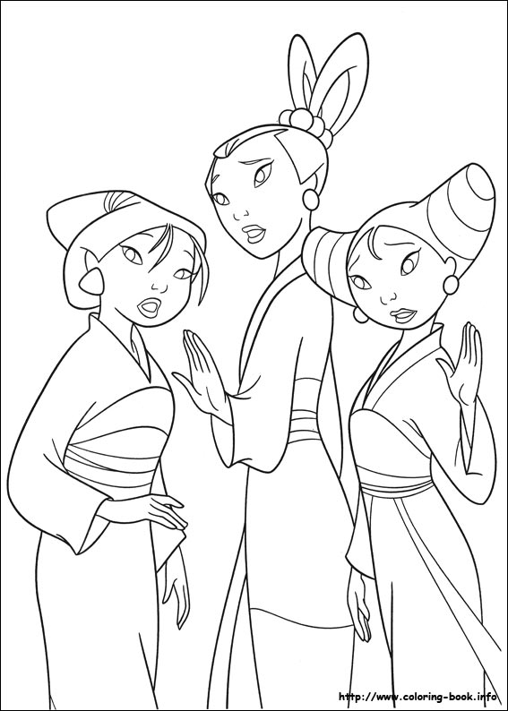 Mulan coloring picture