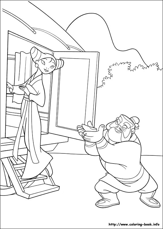 Mulan coloring picture