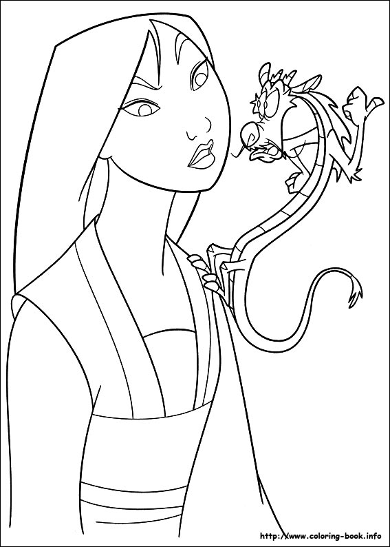 Mulan coloring picture