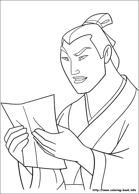 Mulan coloring picture