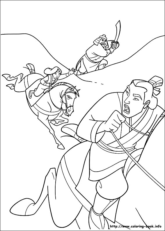 Mulan coloring picture