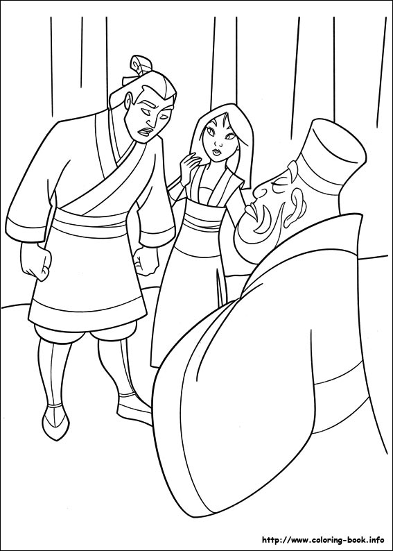 Mulan coloring picture