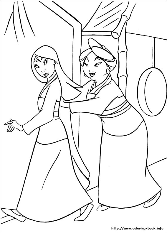 Mulan coloring picture