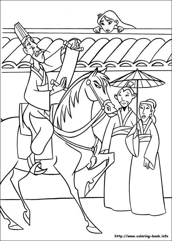 Mulan coloring picture