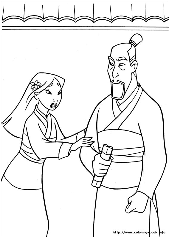 Mulan coloring picture