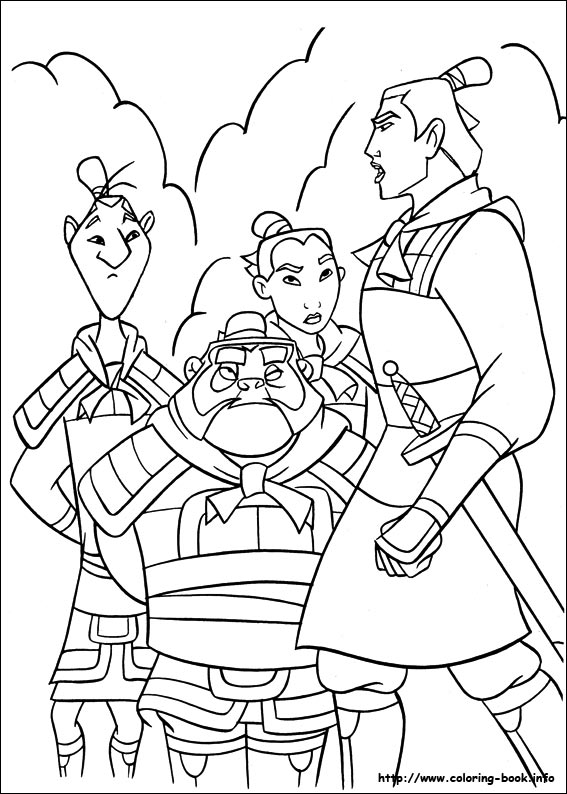 Mulan coloring picture