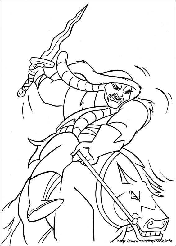 Mulan coloring picture