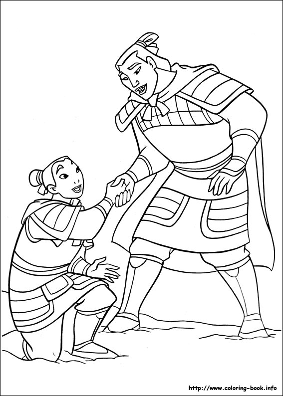 Mulan coloring picture