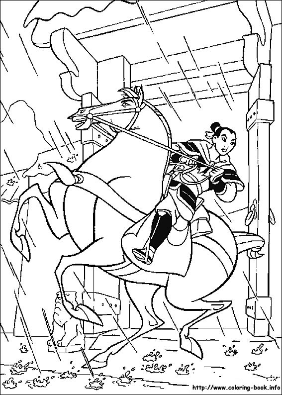 Mulan coloring picture