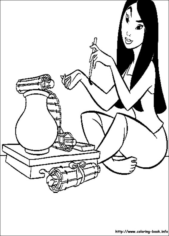 Mulan coloring picture