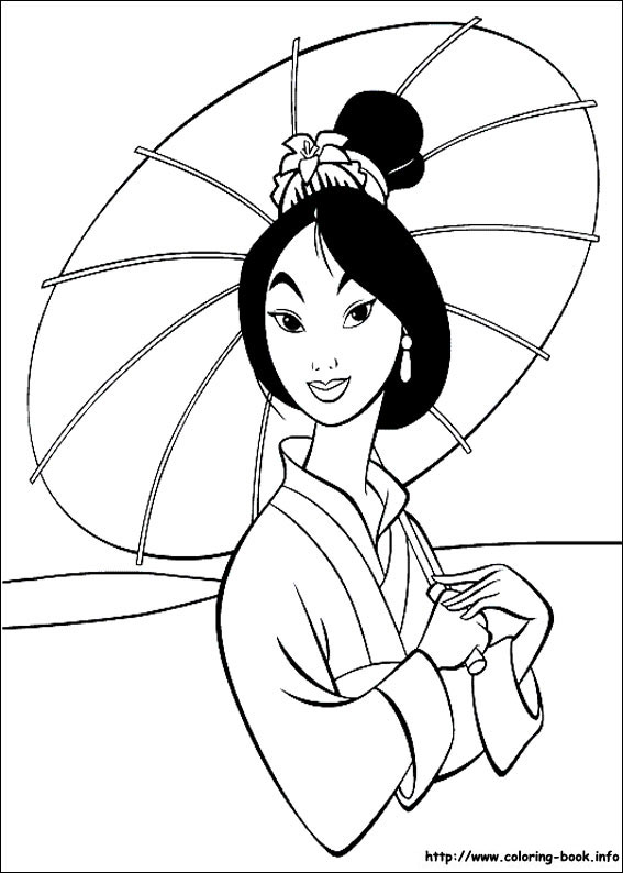 Mulan coloring picture