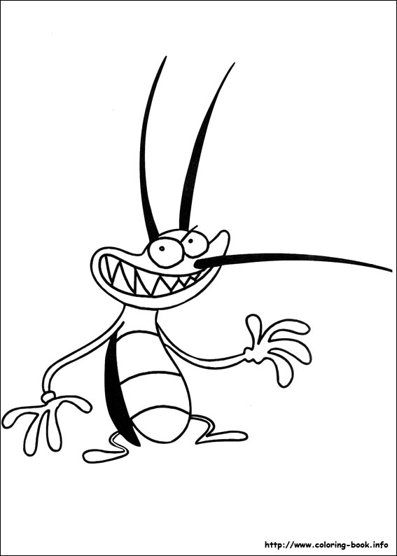 Oggy and the Cockroaches coloring picture