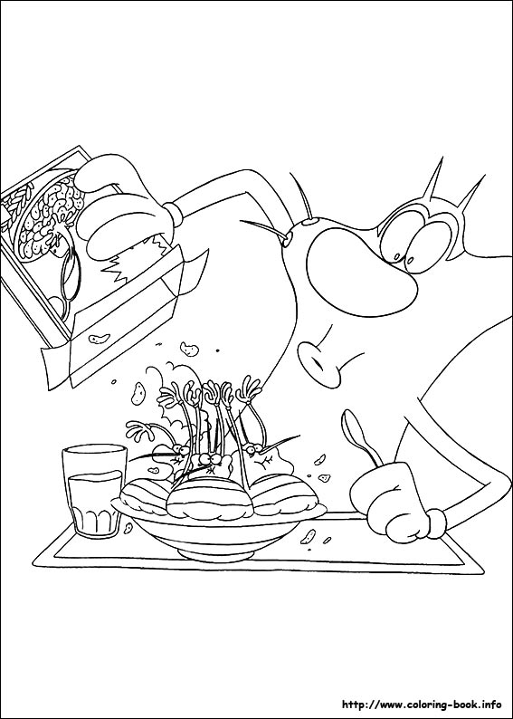 Oggy and the Cockroaches coloring picture