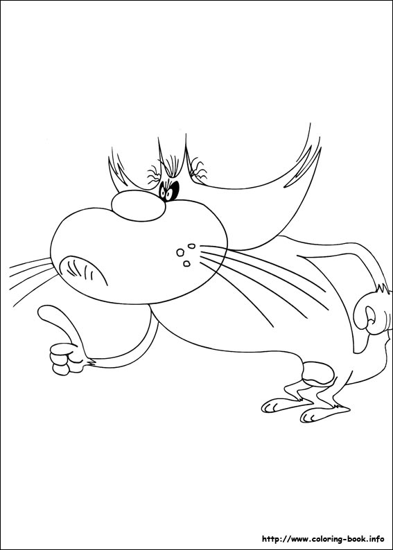 Oggy and the Cockroaches coloring picture