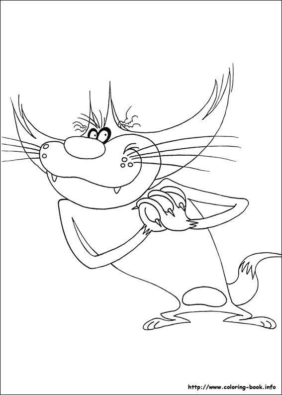 Oggy and the Cockroaches coloring picture