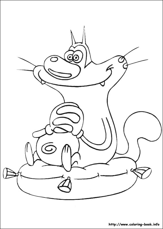 Oggy and the Cockroaches coloring picture