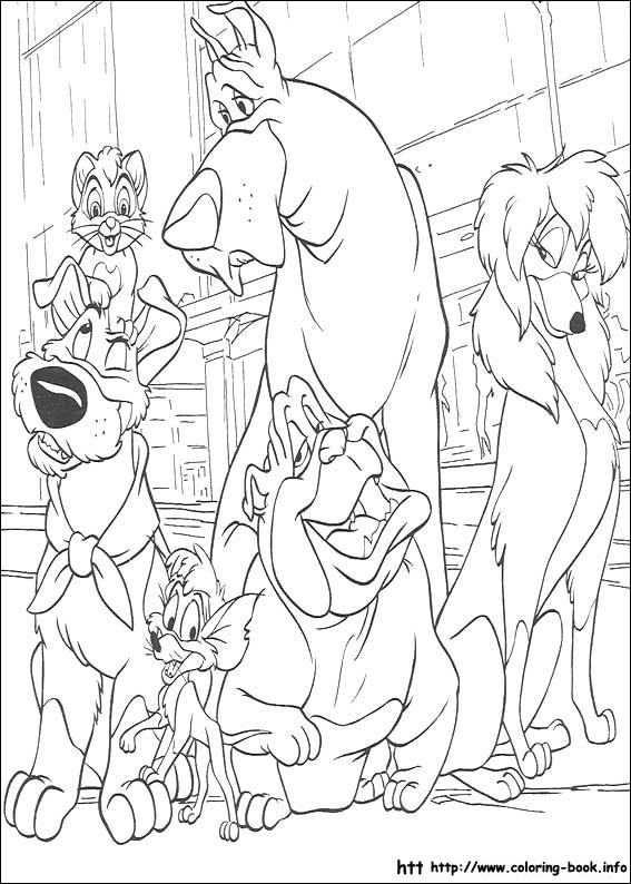 oliver and company coloring pages