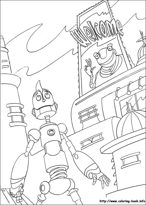 Robots coloring picture